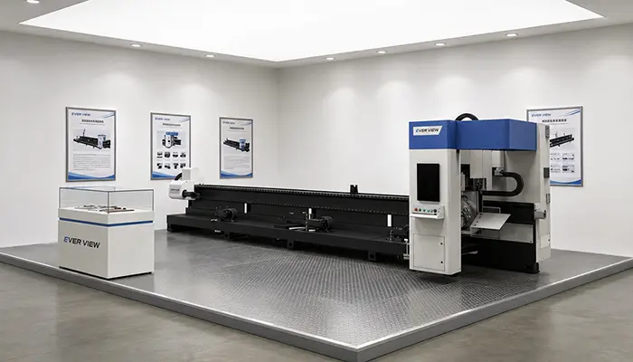 A máquina de corte de tubos de três fusos ajuda no processamento do material do tubo