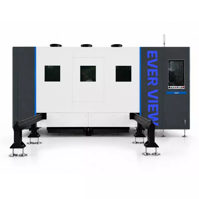 Máquina de corte a laser de fibra horizontal grande e fechada